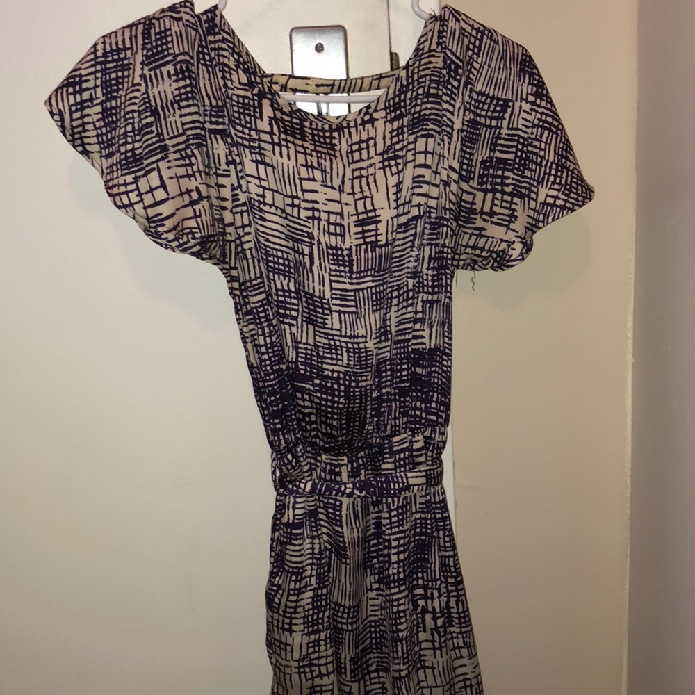 Aqua by Bloomingdales purple/white patterned dress